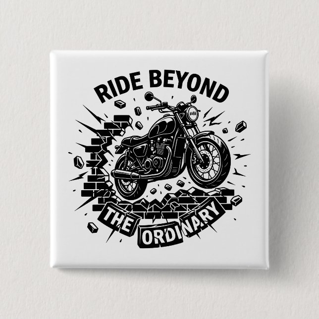 Bóton Quadrado 5.08cm Passeio de Motoqueiro Sem Limites (Frente)