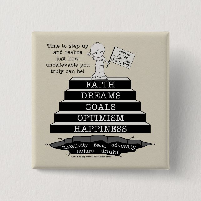 Bóton Quadrado 5.08cm Passo para cima (Frente)