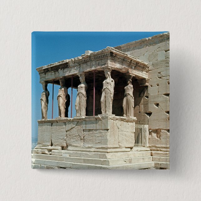 Bóton Quadrado 5.08cm Patamar das donzelas, Erechtheion, c.421-405 BC (Frente)