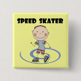 Bóton Quadrado 5.08cm Patinador da velocidade - camiseta e presentes do