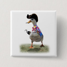 Bóton Quadrado 5.08cm Pato Pirata