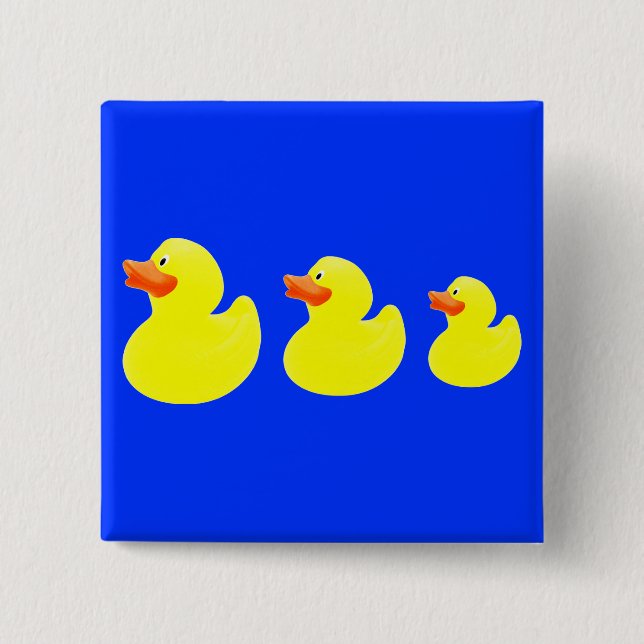 Bóton Quadrado 5.08cm patos amarelos (Frente)
