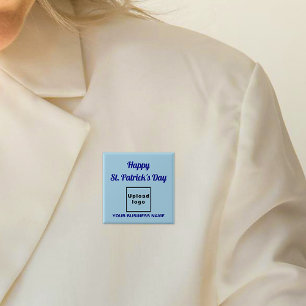 Bóton Quadrado 5.08cm Patrick Saudação ao Light Blue Square