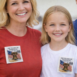 Bóton Quadrado 5.08cm Patriotic America 250 Anniversary 