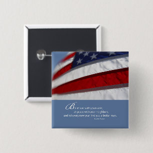 Bóton Quadrado 5.08cm Patriótica, Bandeira Americana