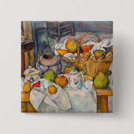 Bóton Quadrado 5.08cm Paul Cezanne - A Vida Estática com o Cesto