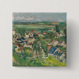 Bóton Quadrado 5.08cm Paul Cezanne - Auvers, Visão Panorâmica