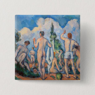 Bóton Quadrado 5.08cm Paul Cezanne - Banhistas