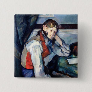 Bóton Quadrado 5.08cm Paul Cezanne - Menino no Colete Vermelho