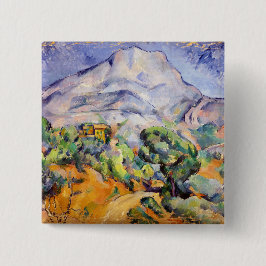 Bóton Quadrado 5.08cm Paul Cezanne - Mont Sainte-Victoire, Tholonet Road