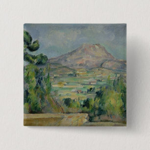 Bóton Quadrado 5.08cm Paul Cezanne Montagne Sainte-Victoire, c.1887-90
