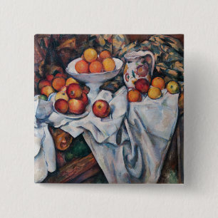 Bóton Quadrado 5.08cm Paul Cezanne - Natureza Morta, Maçãs e Laranjas