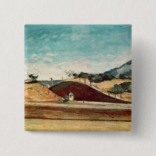 Bóton Quadrado 5.08cm Paul Cezanne   o corte Railway, c.1870