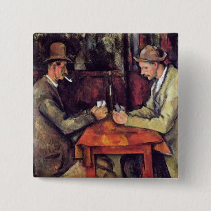 Bóton Quadrado 5.08cm Paul Cezanne - Os Jogadores de Cartas Pintura de A