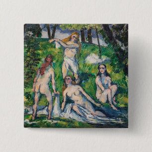 Bóton Quadrado 5.08cm Paul Cezanne - Quatro Bathers