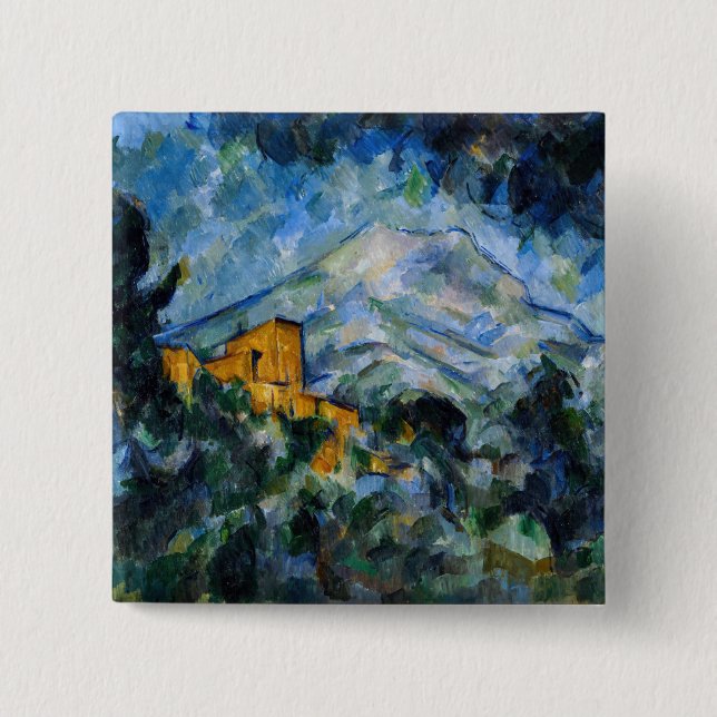Bóton Quadrado 5.08cm Paul Cezanne - Santo Mont-Victoire & Chateau Noir (Frente)