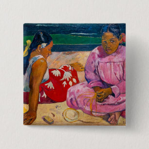 Bóton Quadrado 5.08cm Paul Gauguin - Mulheres taitianas
