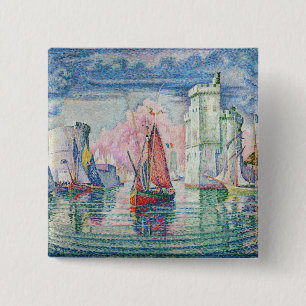 Bóton Quadrado 5.08cm Paul Signac - Entrada de La Rochelle Harbor