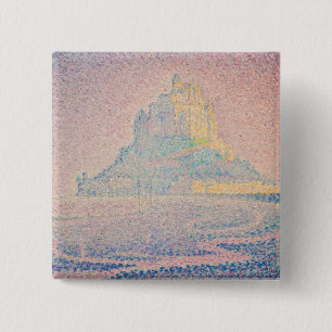 Bóton Quadrado 5.08cm Paul Signac - Mont Saint Michel, Névoa e Sol