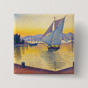 Bóton Quadrado 5.08cm Paul Signac - O Porto ao Pôr do Sol, Ópera 236