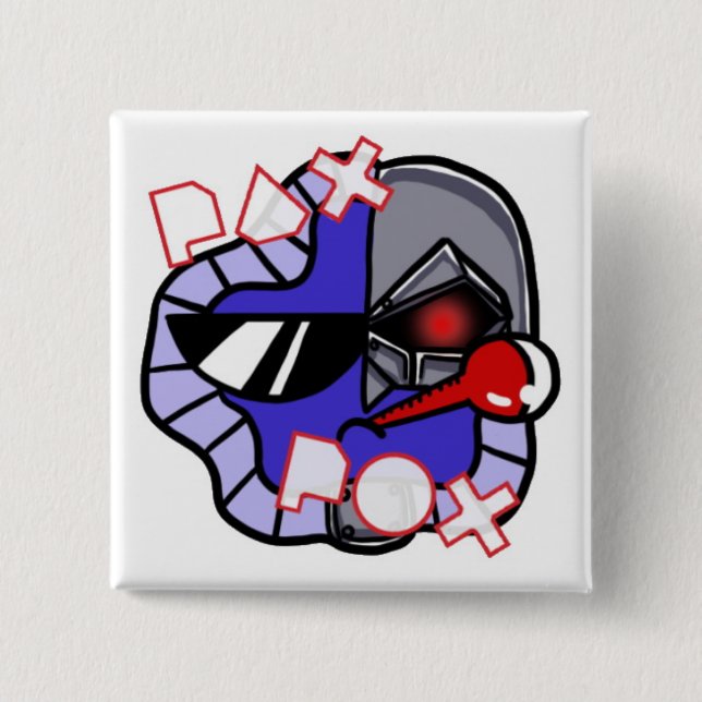 Bóton Quadrado 5.08cm Pax Pox Cyborg (Frente)