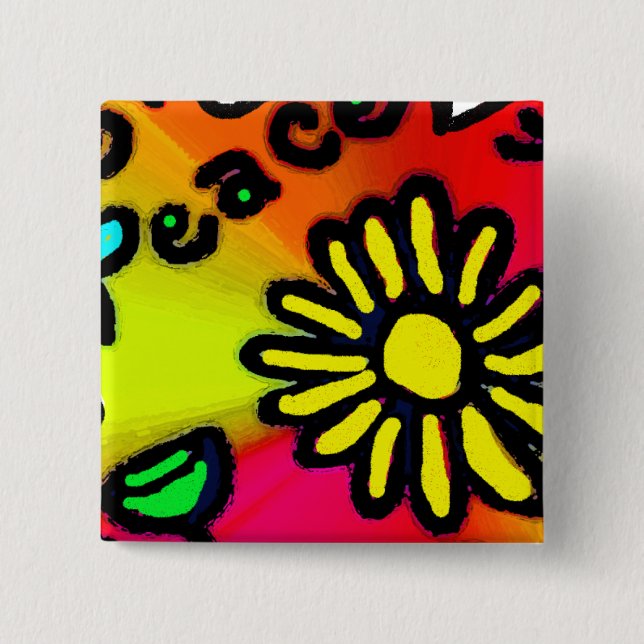 Bóton Quadrado 5.08cm paz (Frente)