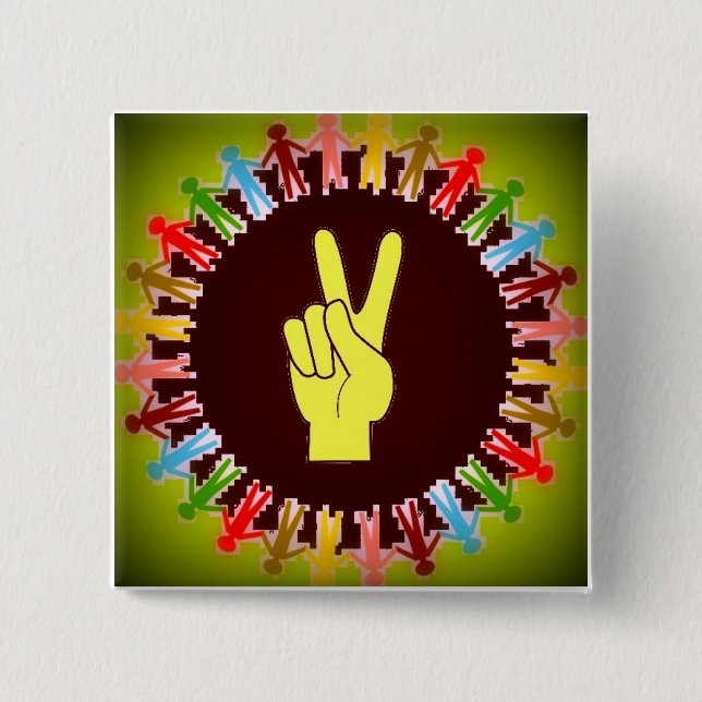 BÓTON QUADRADO 5.08CM PAZ MUNDIAL (Frente)