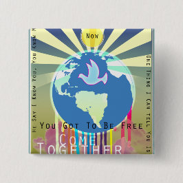 Bóton Quadrado 5.08cm Paz sobre os poemas líricos de Sony ATV do mundo