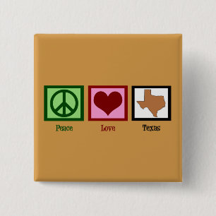 Bóton Quadrado 5.08cm Peace Love Texas