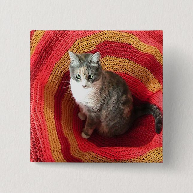 Bóton Quadrado 5.08cm Pearl Cat no Afeganistão (Frente)