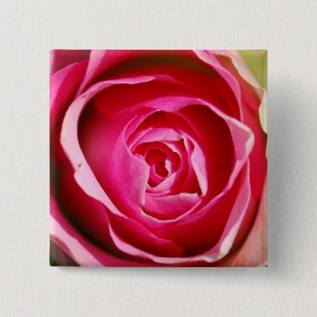 Bóton Quadrado 5.08cm Pedais cor-de-rosa (Frente)