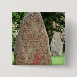 Bóton Quadrado 5.08cm Pedra Runic