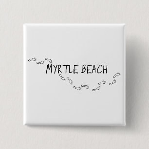 Bóton Quadrado 5.08cm Pegadas de Myrtle Beach