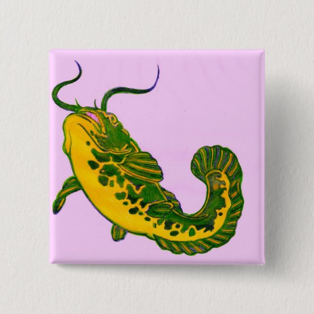 Bóton Quadrado 5.08cm Peixe 02a (Frente)