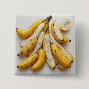Bóton Quadrado 5.08cm Penca de Bananas Exóticas