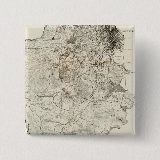 Bóton Quadrado 5.08cm Península de São Francisco (Frente)
