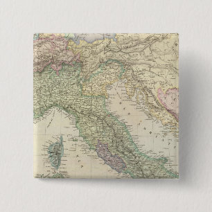 Bóton Quadrado 5.08cm Península dos Balcãs, Itália, Eslovênia