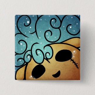 Bóton Quadrado 5.08cm Pensamentos felizes