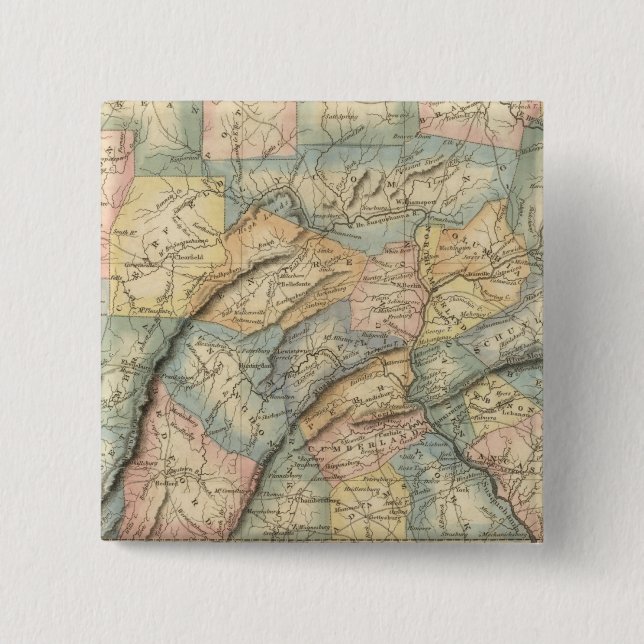 Bóton Quadrado 5.08cm Pensilvânia 8 (Frente)