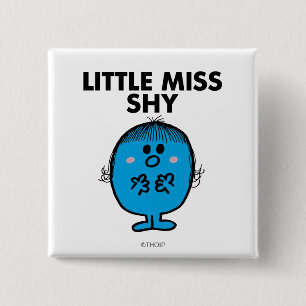Bóton Quadrado 5.08cm Pequena Senhorita Shy Letra negra