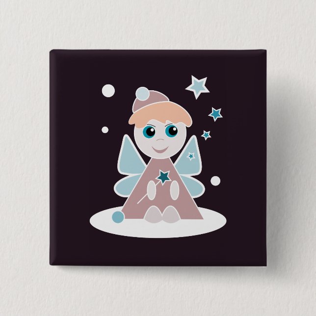 Bóton Quadrado 5.08cm Pequeno Anjo (Frente)