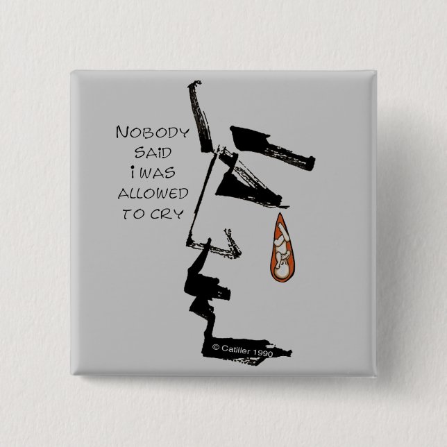 Bóton Quadrado 5.08cm Perda de Pino do Bebê (Frente)