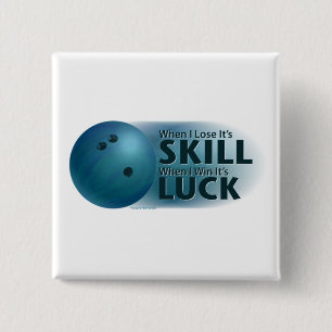 Bóton Quadrado 5.08cm Perder Skill Ganha Boliche Azul