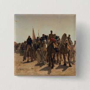 Bóton Quadrado 5.08cm Peregrinos que vão à Meca, 1861