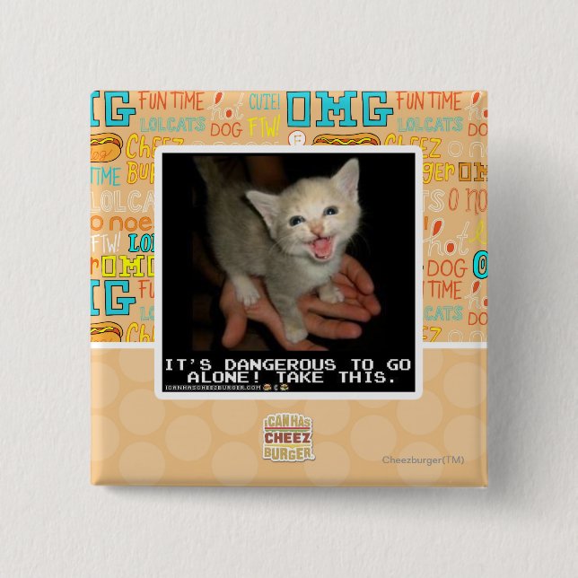 Bóton Quadrado 5.08cm Perigoso (Frente)