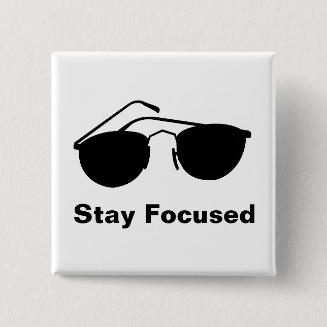 Bóton Quadrado 5.08cm Permaneça focado em 2026 (Frente)