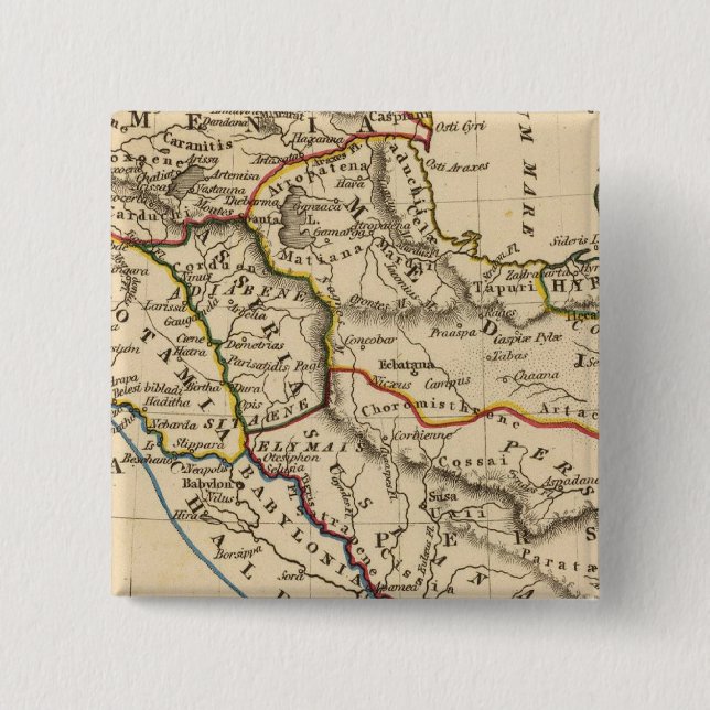 Bóton Quadrado 5.08cm Persis, Parthia, Armênia (Frente)