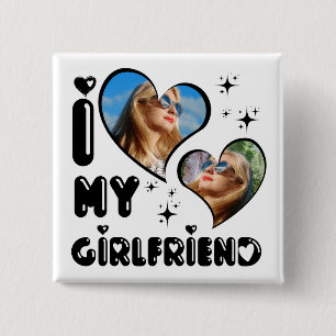 Bóton Quadrado 5.08cm Personalizado 2 Foto Que Eu Amo Meu Presente Namor