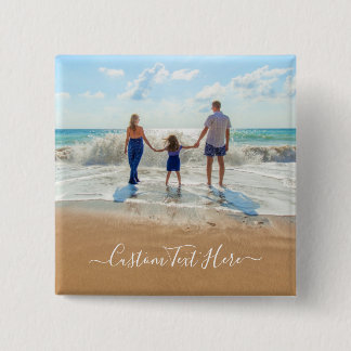 Bóton Quadrado 5.08cm Personalizado Personalizado Botão Foto e Texto