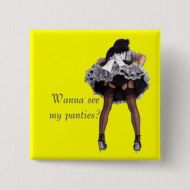 Bóton Quadrado 5.08cm Personalizar este Botão Maid (Frente)